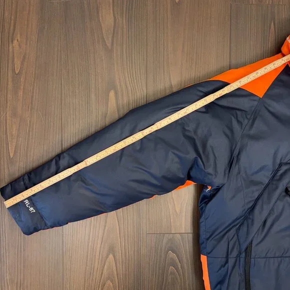 VTG Ralph Lauren Polo Jeans Down-Filled Puffer Jacket RL67 Navy Orange Mens L